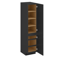 J&K Charcoal E2 Vanity Linen 18" W x 81" H x 24" D
