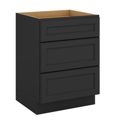J&K Charcoal E2 Vanity 3 Drawer Base 24" W x 33" H x 21" D
