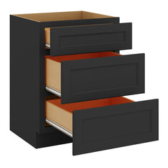 J&K Charcoal E2 Vanity 3 Drawer Base 24" W x 33" H x 21" D