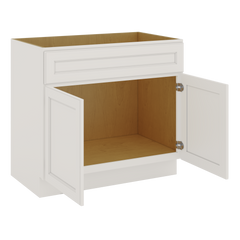 J&K Dove E1 Vanity Base Sink Door/False Drawer 36" W x 33" H x 21" D