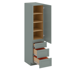 J&K Sage E3 Vanity Linen with bottom Drawers 18" W x 81" H x 24" D