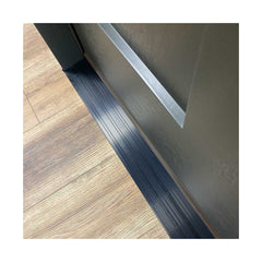 Jupiter 36 in. x 80 in. 3/4 Lite Decorative Glass Painted Black Prehung Fiberglass Exterior Door with Brickmold