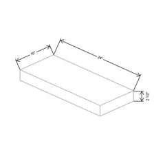 Fabuwood Ovela Catalina Ice Cream 1 24" W x 2 1/2" H x 10" D Walnut Floating Shelf with LED