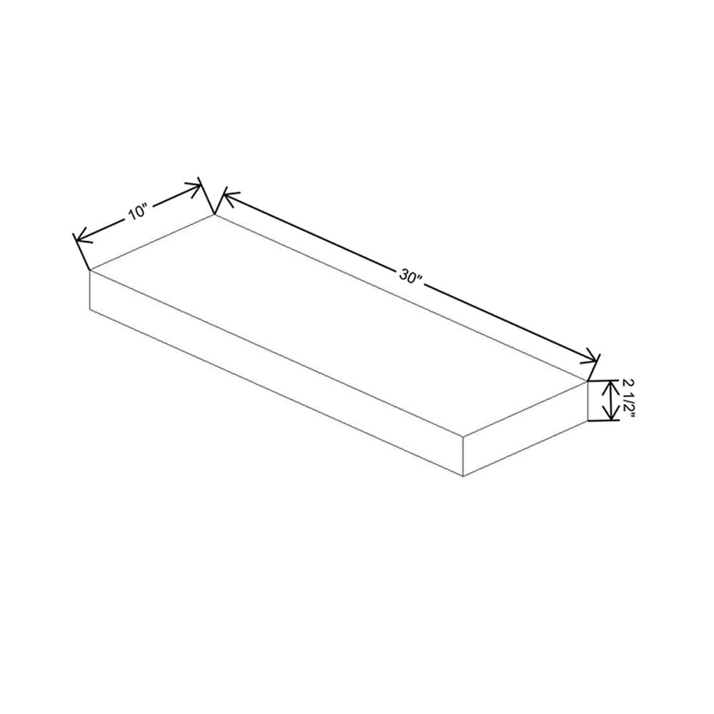 Fabuwood Illume Catalina Grigio Gloss 30" W x 2 1/2" H x 10" D Black Matte Floating Shelf with LED