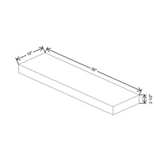 Fabuwood Ovela Catalina Ice Cream 1 36" W x 2 1/2" H x 10" D Timber Floating Shelf with LED