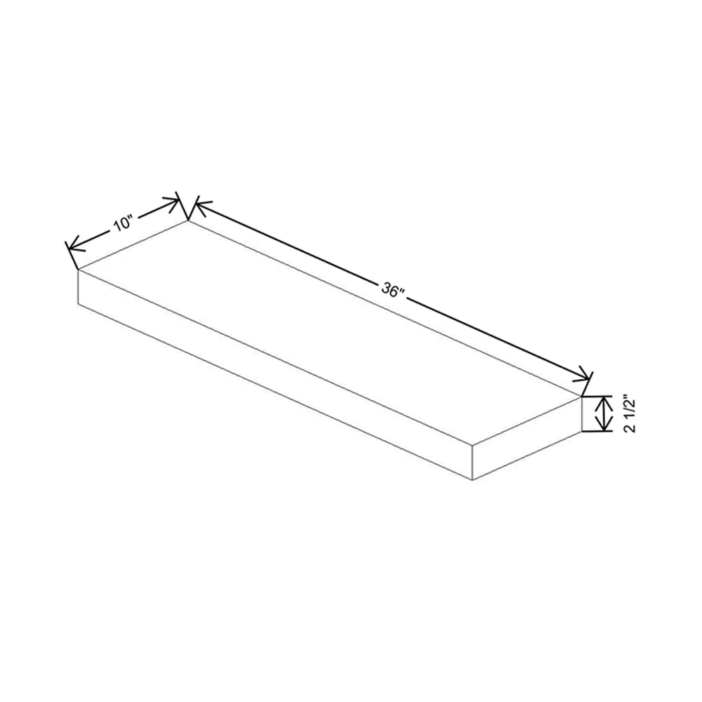 Fabuwood Illume Tuscany Nocce 3 36" W x 2 1/2" H x 10" D Timber Floating Shelf with LED