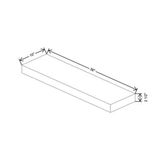 Fabuwood Ovela Catalina Frappe 1 36" W x 2 1/2" H x 10" D Walnut Floating Shelf with LED