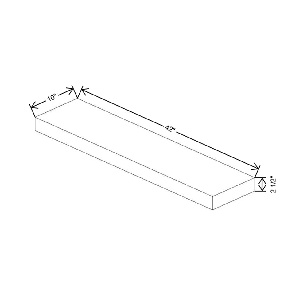 Fabuwood Illume Tuscany Como Ash 2 42" W x 2 1/2" H x 10" D Black Matte Floating Shelf with LED