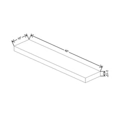 Fabuwood Illume Tuscany Como Ash 2 48" W x 2 1/2" H x 10" D Black Matte Floating Shelf with LED