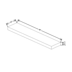 Fabuwood Illume Catalina Grigio Gloss 48" W x 2 1/2" H x 10" D Walnut Floating Shelf with LED