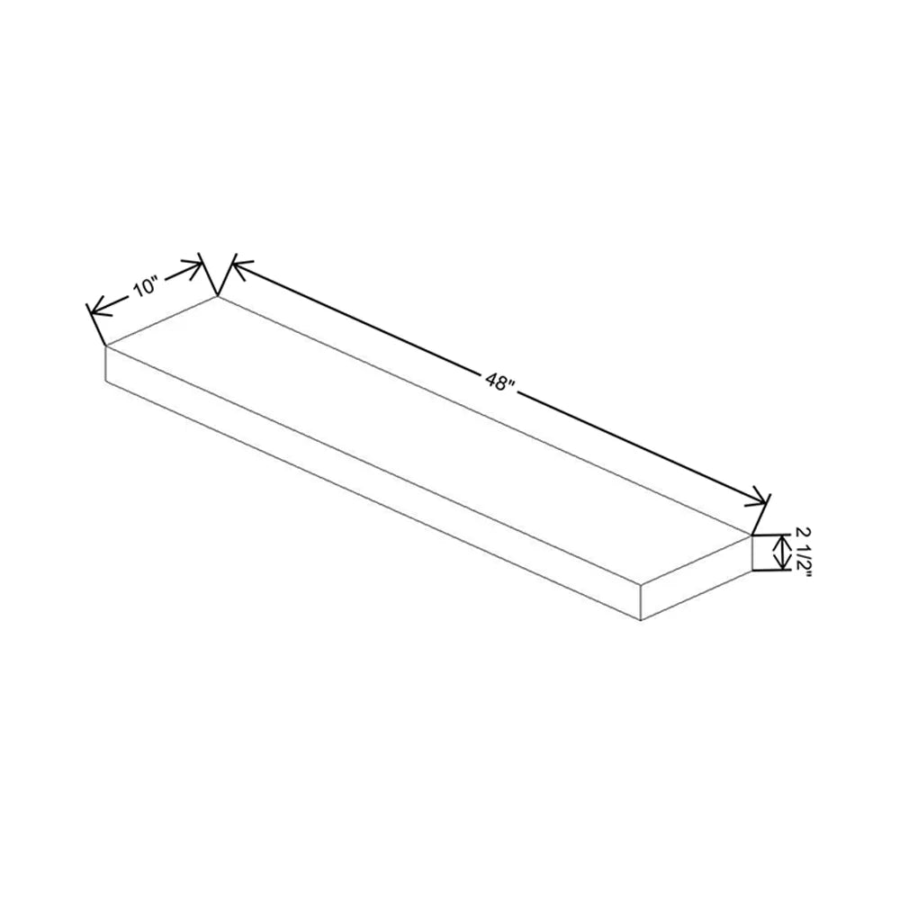 Fabuwood Illume Tuscany Nocce 3 48" W x 2 1/2" H x 10" D White Matte Floating Shelf with LED