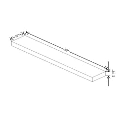 Fabuwood Illume Catalina Grigio Gloss 60" W x 2 1/2" H x 10" D Black Matte Floating Shelf with LED