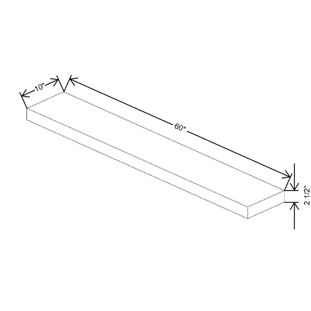 Fabuwood Quest Metro Frost 60" W X 2 1/2" H X 10" D Walnut Floating Shelf With LED