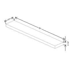Fabuwood Quest Metro Frost 60" W X 2 1/2" H X 10" D Walnut Floating Shelf With LED