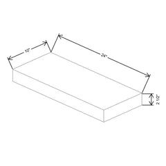 Fabuwood Allure Galaxy Cloud White 24" W X 2 1/2" H X 10" D Timber Floating Shelf With Led