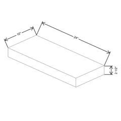 Fabuwood Quest Metro Frost Floating Shelf 24"W x 10"D x 2.5"T with LED