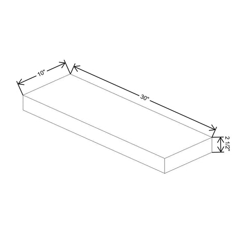 Fabuwood Allure Luna Timber Walnut Floating Shelf 30"W X 10"D X 2.5"T with LED