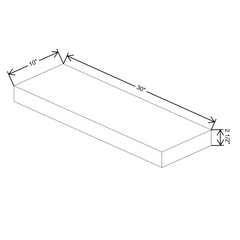 Fabuwood Quest Metro Frost Floating Shelf 30"W x 10"D x 2.5"T with LED