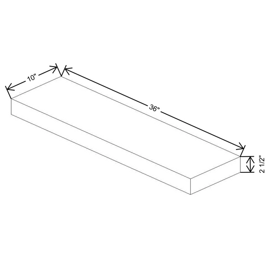 Fabuwood Allure Galaxy Cobblestone Timber Floating Shelf 36"W X 10"D X 2.5"T with LED