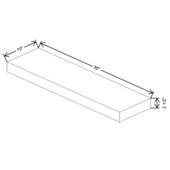 Fabuwood Allure Galaxy Cobblestone Timber Floating Shelf 36"W X 10"D X 2.5"T with LED