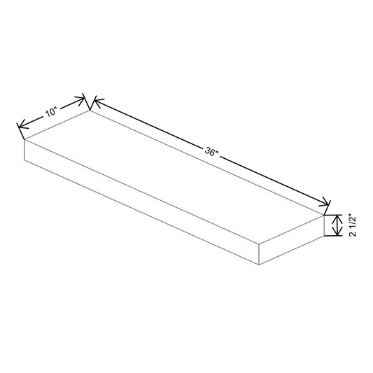 Fabuwood Quest Metro Java Walnut Floating Shelf 36"W X 10"D X 2.5"T with LED