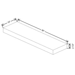 Fabuwood Allure Luna Hunter Green 36" W X 2 1/2" H X 10" D Floating Shelf With LED