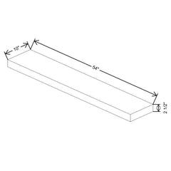 Fabuwood Allure Luna Dove Walnut Floating Shelf 54"W X 10"D X 2.5"T with LED