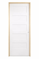 24 in x 80 in Shaker 5-Panel Solid Core Primed MDF Prehung Interior Door