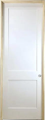 32 in x 96 in White 2-Panel Shaker Solid Core Primed MDF Prehung Interior Door