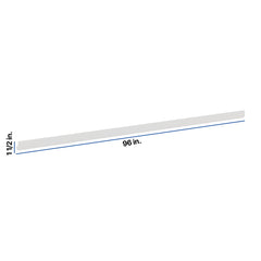 Modernform Cabinet White Shaker 96" W X 1 1/2" H X 1 1/2" D Light Rail