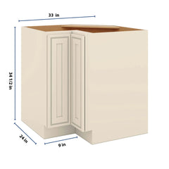J&K Pearl Glazed H9 Base Corner 90 Lazy Susan - 33" W