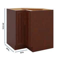 J&K Mahogany J5 Base Corner 90 Lazy Susan - 33" W