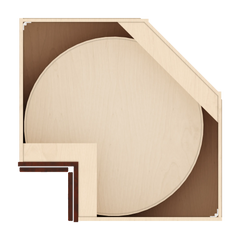 J&K Mahogany J5 Base Corner 90 Lazy Susan - 33" W