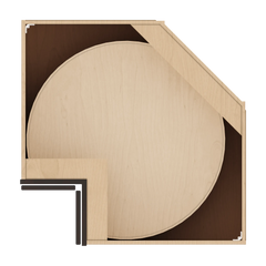 J&K Espresso K8 Base Corner 90 Lazy Susan - 33" W