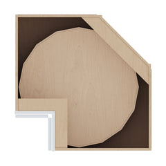 J&K White Shaker S8 Base Corner 90 Lazy Susan - 33" W