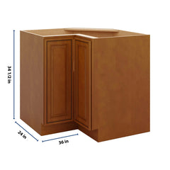 J&K Mocha Glazed K10 Base Corner 90 Lazy Susan - 36" W