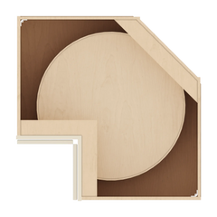 J&K Pearl Glazed H9 Base Corner 90 Lazy Susan - 36" W