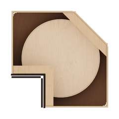 J&K Espresso K8 Base Corner 90 Lazy Susan - 36" W