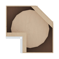 J&K White Shaker S8 Base Corner 90 Lazy Susan - 36" W