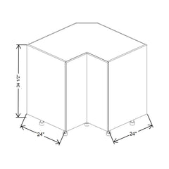Fabuwood Ovela Catalina Bianco Matte 36" W X 34 1/2" H X 24" D Lazy Susan Base Cabinet
