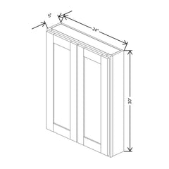 CNC Luxor Smoky Grey 24" W X 30" H Double Door Medicine Cabinet