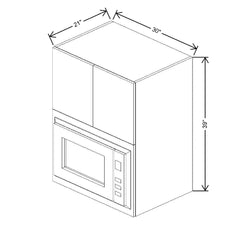 Fabuwood Ovela Catalina Bianco Gloss 30" W X 39" H X 21" D Wall Microwave Cabinet