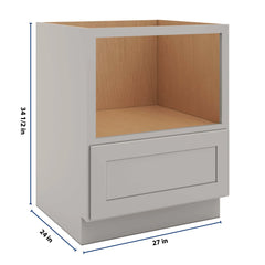 CNC Luxor 5-Piece Misty Grey 27" W Microwave Base Cabinet
