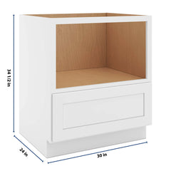 CNC Luxor White 30" W Microwave Base Cabinet