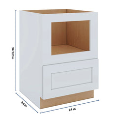J&K White Shaker S8 Base Microwave Drawer - 24" W