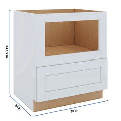 J&K White Shaker S8 Base Microwave Drawer - 30" W