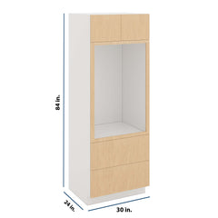 Modernform Cabinet Natural Oak 30" W X 84" H X 24" D Tall Oven/Microwave Cabinet