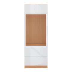 Modernform Cabinet Gloss White 30" W X 84" H X 24" D Tall Oven/Microwave Cabinet