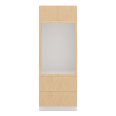 Modernform Cabinet Natural Oak 30" W X 84" H X 24" D Tall Oven/Microwave Cabinet