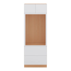 Modernform Cabinet Matte White 30" W X 84" H X 24" D Tall Oven/Microwave Cabinet